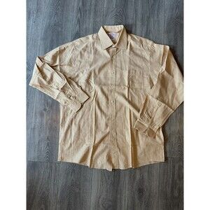 Brooks Brothers Mens Gold Houndstooth Long Sleeve Button Shirt Size 16-5